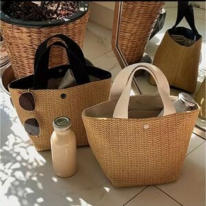 Small Straw Hand Bags, Lunch Bag Eco Shopping Bag, Casual Mini Shoulder Bag